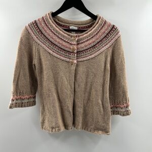 Caslon Small Y2K Lambswool Button-Front Cover-Up Sweater